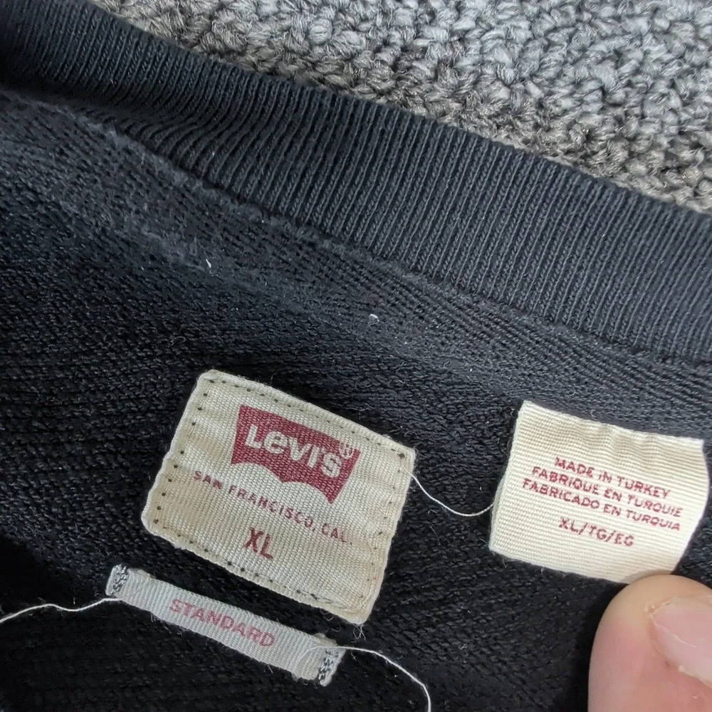 Levi's Streetwear Camo Batwing Logo Sweatshirt Mens XL Black Pullover Crewneck